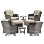 8-piece Wicker Patio Furniture Set with Swivel Chair and Patio Ottoman