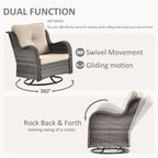 8-piece Wicker Patio Furniture Set with Swivel Chair and Patio Ottoman