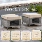 8-piece Wicker Patio Furniture Set with Swivel Chair and Patio Ottoman