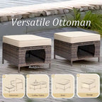 8-piece Wicker Patio Furniture Set with Swivel Chair and Patio Ottoman