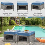 8-piece Wicker Patio Furniture Set with Swivel Chair and Patio Ottoman