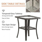 8-piece Wicker Patio Furniture Set with Swivel Chair and Patio Ottoman