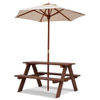 Gymax Children Outdoor 4 Seat Kids Picnic Table Bench with Folding
