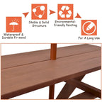 Gymax Children Outdoor 4 Seat Kids Picnic Table Bench with Folding