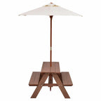 Gymax Children Outdoor 4 Seat Kids Picnic Table Bench with Folding