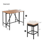 10-Piece Outdoor Patio Counter Height Foldable Dining Set with 8 Cushioned Stools, 2 Acacia Wood Foldable Table