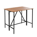 10-Piece Outdoor Patio Counter Height Foldable Dining Set with 8 Cushioned Stools, 2 Acacia Wood Foldable Table