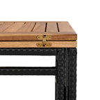 10-Piece Outdoor Patio Counter Height Foldable Dining Set with 8 Cushioned Stools, 2 Acacia Wood Foldable Table