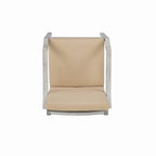 5-Piece Outdoor Patio Acacia Wood Round Dining Set with Umbrella Hole and 4 Cushioned Armchairs