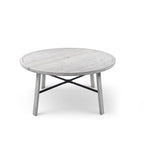 5-Piece Outdoor Patio Acacia Wood Round Dining Set with Umbrella Hole and 4 Cushioned Armchairs