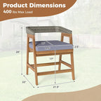 Costway Patio Chairs Set of 4 Outdoor Acacia Wood Dining Chairs with - See Details