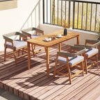Costway Patio Chairs Set of 4 Outdoor Acacia Wood Dining Chairs with - See Details
