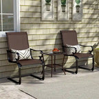 Costway Set of 2 Patio Chairs C-Spring Motion Chairs with Quick-drying - See Details