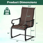 Costway Set of 2 Patio Chairs C-Spring Motion Chairs with Quick-drying - See Details