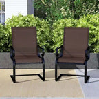 Costway Set of 2 Patio Chairs C-Spring Motion Chairs with Quick-drying - See Details