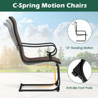 Costway Set of 2 Patio Chairs C-Spring Motion Chairs with Quick-drying - See Details