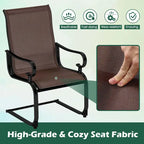 Costway Set of 2 Patio Chairs C-Spring Motion Chairs with Quick-drying - See Details