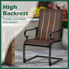 Costway Set of 2 Patio Chairs C-Spring Motion Chairs with Quick-drying - See Details