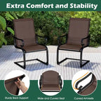 Costway Set of 2 Patio Chairs C-Spring Motion Chairs with Quick-drying - See Details