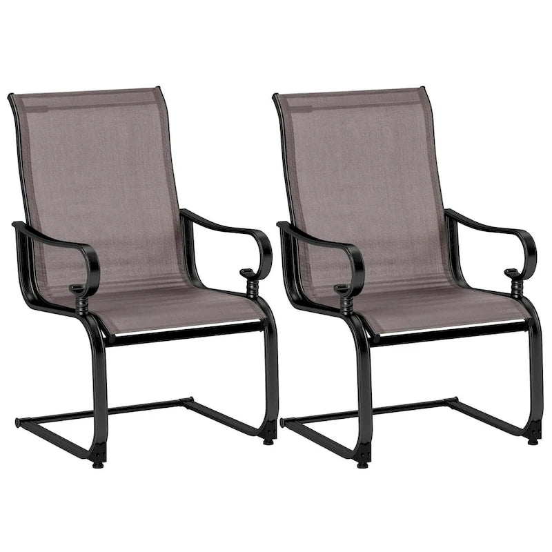 Costway Set of 2 Patio Chairs C-Spring Motion Chairs with Quick-drying - See Details