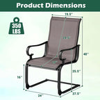 Costway Set of 2 Patio Chairs C-Spring Motion Chairs with Quick-drying - See Details