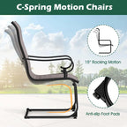Costway Set of 2 Patio Chairs C-Spring Motion Chairs with Quick-drying - See Details