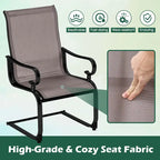 Costway Set of 2 Patio Chairs C-Spring Motion Chairs with Quick-drying - See Details