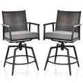 Costway 360 Swivel Bar Stool Set of 2 Counter Height Bar Chair with - See Details