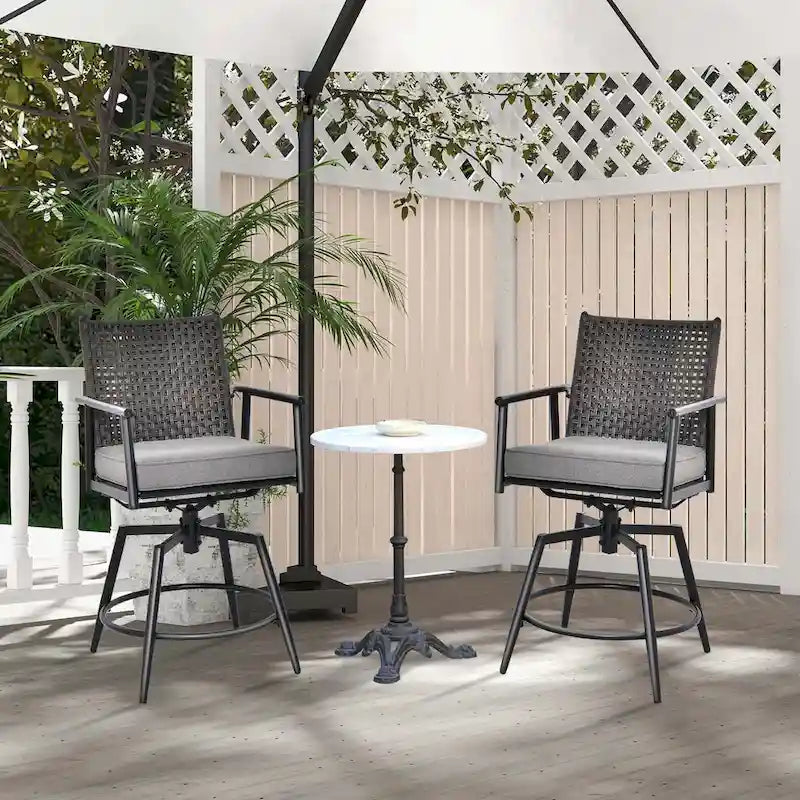Costway 360 Swivel Bar Stool Set of 2 Counter Height Bar Chair with - See Details