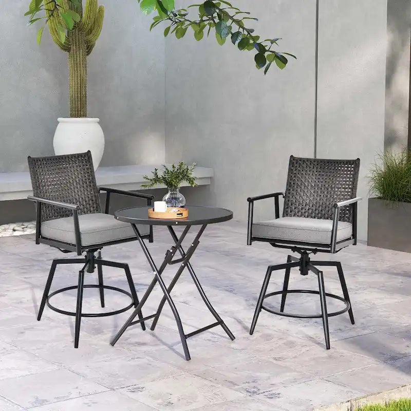 Costway 360 Swivel Bar Stool Set of 2 Counter Height Bar Chair with - See Details