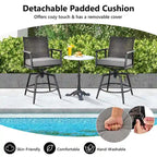 Costway 360 Swivel Bar Stool Set of 2 Counter Height Bar Chair with - See Details