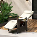 Costway 1/2 PCS Patio Wicker Recliner Chair with Adjustable Backrest