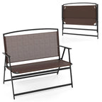 Costway 2-Person Patio Bench Folding Outdoor Garden Bench with - See Details