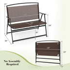 Costway 2-Person Patio Bench Folding Outdoor Garden Bench with - See Details