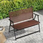 Costway 2-Person Patio Bench Folding Outdoor Garden Bench with - See Details