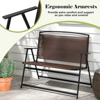 Costway 2-Person Patio Bench Folding Outdoor Garden Bench with - See Details