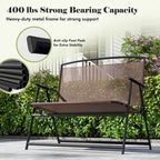 Costway 2-Person Patio Bench Folding Outdoor Garden Bench with - See Details