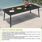 7/9PC Patio Dining Table Rectangular Aluminum Outdoor Table with Folding Chairs