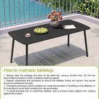 7/9PC Patio Dining Table Rectangular Aluminum Outdoor Table with Folding Chairs