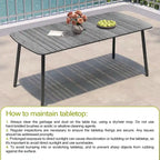 7/9PC Patio Dining Table Rectangular Aluminum Outdoor Table with Folding Chairs