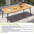 7/9PC Patio Dining Table Rectangular Aluminum Outdoor Table with Folding Chairs
