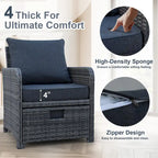 5 Piece Wicker Patio Furniture Set w/Ottomans2 Person Seating Patio ConversationAll-Weather PE Wicker