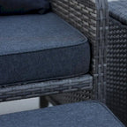 5 Piece Wicker Patio Furniture Set w/Ottomans2 Person Seating Patio ConversationAll-Weather PE Wicker