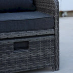 5 Piece Wicker Patio Furniture Set w/Ottomans2 Person Seating Patio ConversationAll-Weather PE Wicker