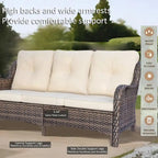 High Back Wicker Outdoor Patio Conversation Sets with Swivel Chairs