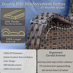High Back Wicker Outdoor Patio Conversation Sets with Swivel Chairs