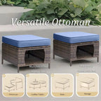 High Back Wicker Outdoor Patio Conversation Sets with Swivel Chairs