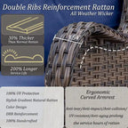 High Back Wicker Outdoor Patio Conversation Sets with Swivel Chairs
