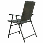 Costway Set of 4 Folding Rattan Chair Outdoor Indoor Furniture Brown - Set of 4