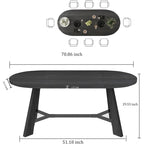 WESOME 70.86 Rustic Wood Oval Dining Table with Tapered Legs - 70.86D x 31.5W x 29.53H